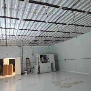 Hvac and lights going in. In room 1 
#questdehumidifier #fluencebioengineering #spydr2p #massrecreational